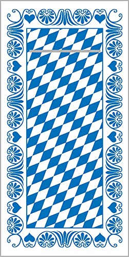 Sovie HORECA Besteckserviette | Bavaria Raute | 40x40 cm | 75 STK Tissue-Deluxe | Wiesn Festzelt Bayrisch (Blau) von Sovie HORECA