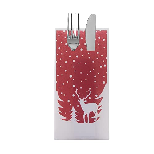 Sovie HORECA Besteckserviette Marvin in Bordeaux aus Linclass® Airlaid, Weihnachtsserviette Advent - 40 x 40 cm - 75 Stück von Sovie HORECA