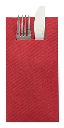 Sovie HORECA Besteckserviette aus Linclass® Airlaid | Hochwertige Einweg-Servietten | Ideal für Gastronomie und Private Feiern | (40 x 40 cm, Rot, 75) von Sovie HORECA