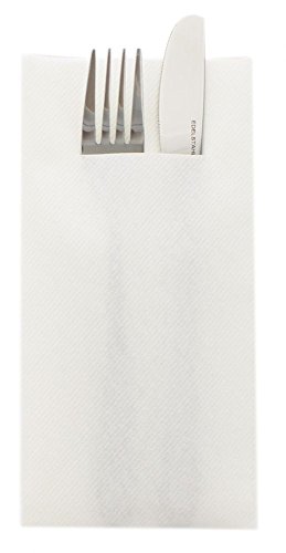 Sovie HORECA Besteckserviette aus Linclass® Airlaid | Hochwertige Einweg-Servietten | Ideal für Gastronomie und private Feiern | (40 x 40 cm, Weiß, 75) von Sovie HORECA