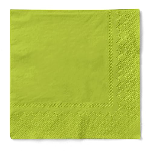 Sovie HORECA Cocktail-Servietten 3-lagig, Kiwigrün, 24x24 cm, 150 Stück, stabile & saugfähige Tissue-Qualität, ideal für Gastro, Bar, Events, Party, stilvolle Tischdeko von Sovie HORECA