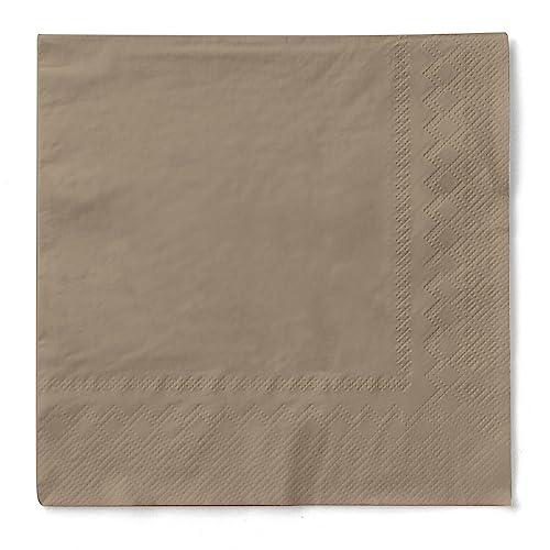 Sovie HORECA Cocktail-Servietten in BEIGE-GREY aus 3-lagigem Tissue, 24 x 24 cm, 150 Stück – stilvolle Einwegservietten für Bar, Buffet, Gastronomie, Hochzeit, Event oder Empfang von Sovie HORECA
