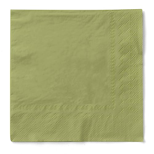 Sovie HORECA Cocktail-Servietten in Oliv aus 3-lagigem Tissue, 24 x 24 cm, 150 Stück – Elegante Einwegservietten für Bar, Buffet, Gastronomie, Event, Hochzeit, Empfang & Catering von Sovie HORECA