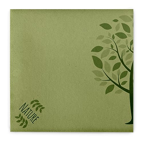 Sovie HORECA Linclass® Airlaid Serviette Green Nature Baum Nachhaltigkeit Natur - 40 x 40 cm - 50 Stück (Oliv) von Sovie HORECA