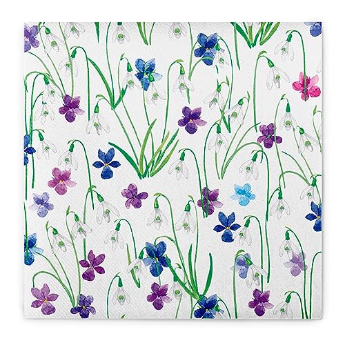 Sovie HORECA Linclass® Airlaid Serviette Nelia | Stiefmütterchen Frühling Blumen | 40 x 40 cm | 50 Stück von Sovie HORECA