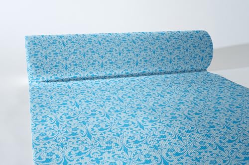Sovie HORECA Linclass® Airlaid Tischläufer Janet | Ornamentik Design für Hochzeiten | Aquablau | 40cmx24m | 1 Stück von Sovie HORECA