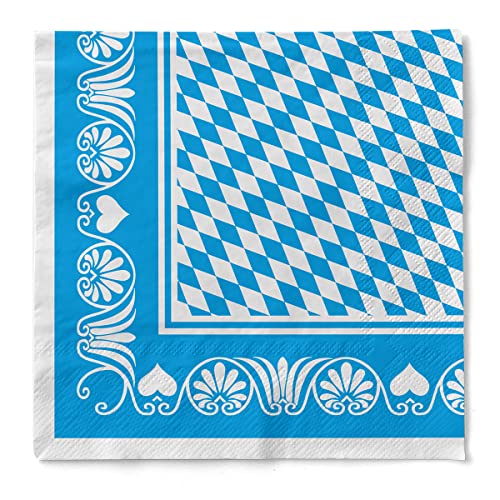 Sovie HORECA Serviette BAVARIA | Tissue 33x33 cm | Bayern Wiesn Party Fest |100 Stück | (Blau) von Sovie HORECA