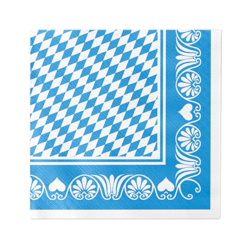 Sovie HORECA Serviette | Bavaria Raute | 40 x 40 cm, 50 STK, Tissue Deluxe | Wiesn, Festzelt, Bayrisch (Blau) von Sovie HORECA