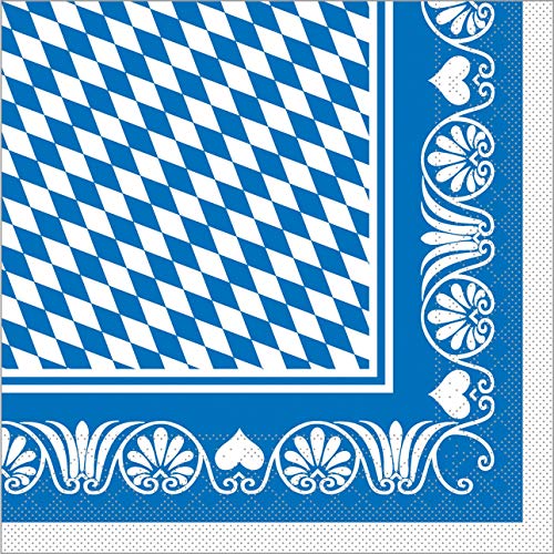 Sovie HORECA Serviette | Bavaria Raute | 40x40 cm 100 STK Tissue | Wiesn Festzelt Bayrisch Gastronomie (Blau) von Sovie HORECA