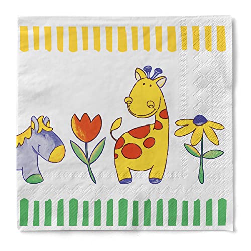 Sovie HORECA Serviette Bobby | Tissue 33x33 cm | Kinder bunt Geburtstag | Einmalgebrauch | 100 Stück von Sovie HORECA