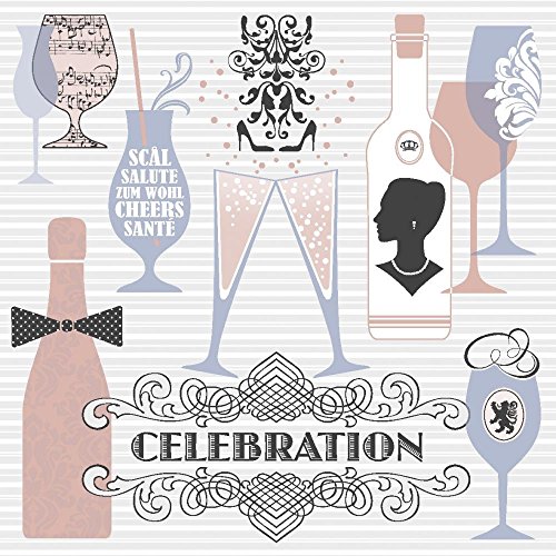 Sovie HORECA Serviette CELEBRATION | Airlaid-Servietten 40x40 cm | hochwertige Einweg-Servietten für Feiern | extrem saugstark & stoffähnlich | 50 Stück | (Grau-Altrosa) von Sovie HORECA