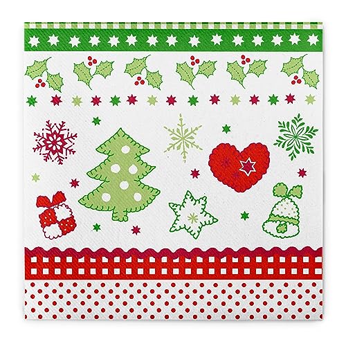 Sovie HORECA Weihnachtsserviette Christmas | saugstarke Airlaid-Servietten 40x40 cm | ideal für Weihnachten Advent Adventszeit | 50 Stück von Sovie HORECA