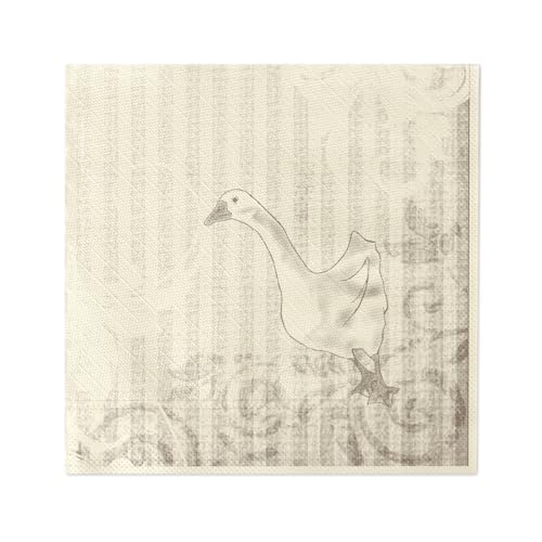 Sovie HORECA Serviette Gänse-Essen | Tissue Deluxe® 4-lagig 40x40 cm | Gastronomie Gans Hotel | 50 Stück Champagner von Sovie HORECA