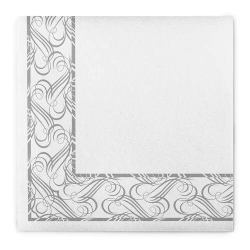 Sovie HORECA Serviette Karima Linclass® Airlaid 40x40 cm perfekt für Hochzeit Geburtstag Feier edel schick 50 Stück (Silber) von Sovie HORECA