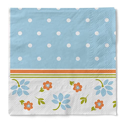 Sovie HORECA Serviette Lea | Tissue-Servietten 33x33 cm | saugstarke und hochwertige Einweg-Servietten | ideal für Gartenparty oder Geburstage | 100 Stück | (Hellblau) von Sovie HORECA