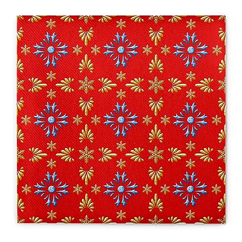 Sovie HORECA Weihnachtsserviette | Linclass® Airlaid | Weihnachtsmotive im Ornamentik Design | 40x40cm | 50 Stück | SCARLETT (Rot-Blau) von Sovie HORECA