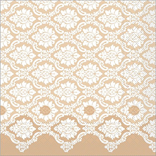 Sovie HORECA Serviette Mandy | Tissue-Servietten 40x40 cm | saugstarke und hochwertige Einweg-Servietten | ideal für Hochzeit & Feiern | 100 Stück | Hellbraun von Sovie HORECA