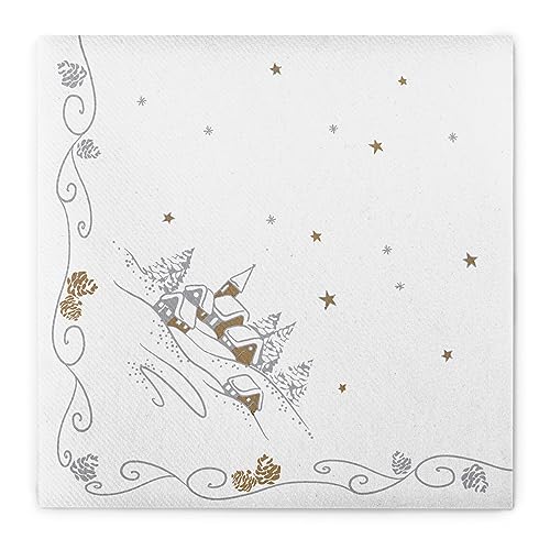 Sovie HORECA Winter-Serviette PANORAMA | Linclass® Airlaid | Weihnachten Adventszeit | 40x40cm | 50 Stück von Sovie HORECA