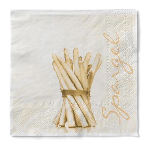 Sovie HORECA Serviette Spargel | saugstarke Tissue-Servietten 40x40 cm | hochwertige Einweg-Servietten | ideal für die Spargelzeit | 100 Stück von Sovie HORECA