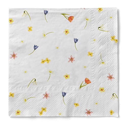 Sovie HORECA Serviette Tissue 33 x 33 cm | saugstarke Einmal-Serviette und hochwertige Einweg-Servietten | ideal für Hochzeit & Feiern im Frühling & Sommer | 100 Stück | BETTY von Sovie HORECA