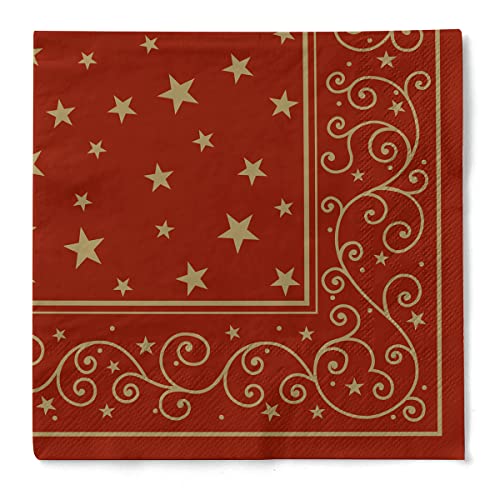 Sovie HORECA Weihnachtsserviette | aus Tissue 40 x 40 cm | Weihnachten Xmas Deko Fest | 100 Stück | LIAM (Bordeaux) von Sovie HORECA