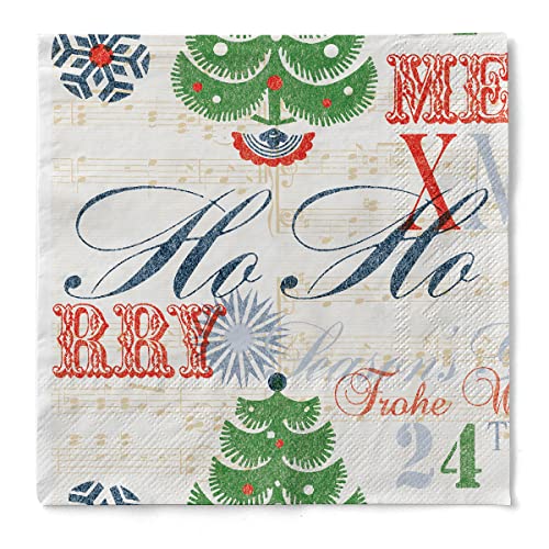 Sovie HORECA Weihnachtsserviette | aus Tissue | festliches Design Weihnachten Fest | 40 x 40 cm |100 Stück | XMAS-GREETINGS (Bordeaux) von Sovie HORECA