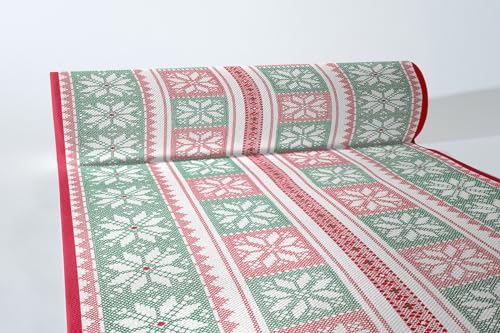Sovie HORECA Tischläufer Chriss in Rot-Grün | aus Linclass® Airlaid | Weihnachtssterne Weihnachten| 40 cm x 24 m | 1 Stück von Sovie HORECA