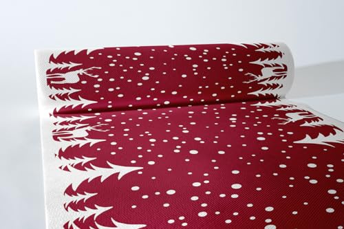 Sovie HORECA Tischläufer Marvin in Bordeaux | aus Linclass® Airlaid | Weihnachtsrolle Advent | 40 cm x 24 m | 1 Stück von Sovie HORECA