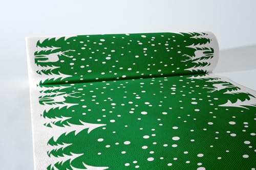 Sovie HORECA Tischläufer Marvin in Grün | aus Linclass® Airlaid | Weihnachtsrolle Advent | 40 cm x 24 m | 1 Stück von Sovie HORECA