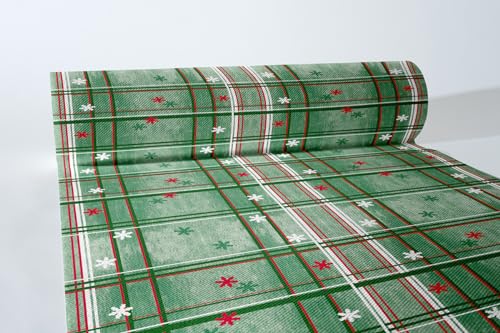 Sovie HORECA Tischläufer Tim in Grün-Rot | aus Linclass® Airlaid | Weihnachtsrolle Advent | 40 cm x 24 m | 1 Stück von Sovie HORECA