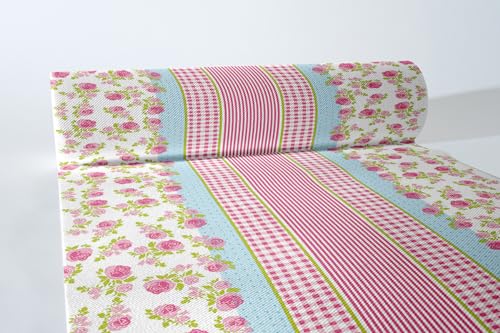 Sovie HORECA Tischläufer Vichy aus Linclass® Airlaid Tischläufer 40cm x 24m, Tischdecken-Rolle stoffähnlich, Landhausstil Cottagestyle, ideal für Sommerfeste Gartenpartys Hochzeiten, (Rosa) von Sovie HORECA
