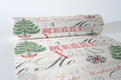 Sovie HORECA Weihnachts-Tischläufer | Xmas Weihnachten Tischdeko | aus Linclass® Airlaid | 40 cm x 24 m | 1 Stück | Xmas-Greetings (Bordeaux) von Sovie HORECA