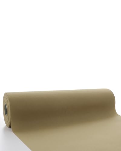 Sovie Horeca Linclass Airlaid Tischläufer Naturbraun - 40cm x 24m - Einfarbiger Einmal-Tischläufer - Perforierung alle 120cm - Ideal für Dekorationen von Sovie HORECA