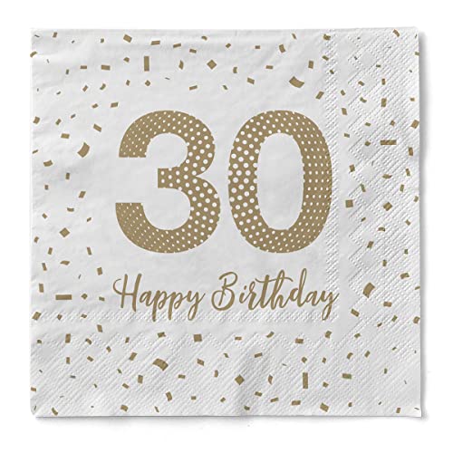 Sovie HORECA Tissue Serviette Happy Birthday 30 | 33 x 33 cm | Geburtstag Feier | 100 Stück von Sovie HORECA