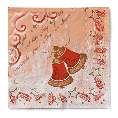Sovie HORECA Weihnachtsserviette | aus Tissue 40 x 40 cm, 3-lagig | Weihnachten Xmas Deko Fest | 100 Stück | Harmony (Aprikot) von Sovie HORECA