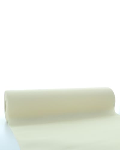 Sovie Horeca Linclass Airlaid Tischläufer Creme - 40cm x 24m - Einfarbiger Einmal-Tischläufer - Perforierung alle 120cm - Ideal für Dekorationen von Sovie HORECA