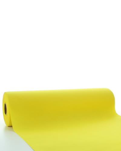 Sovie Horeca Linclass Airlaid Tischläufer Gelb - 40cm x 24m - Einfarbiger Einmal-Tischläufer - Perforierung alle 120cm - Ideal für Dekorationen von Sovie HORECA