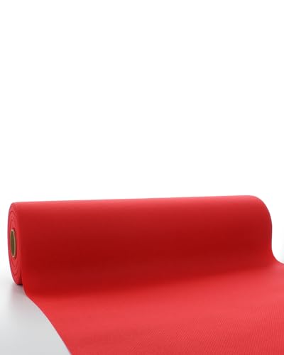 Sovie Horeca Linclass Airlaid Tischläufer Rot - 40cm x 24m - Einfarbiger Einmal-Tischläufer - Perforierung alle 120cm - Ideal für Dekorationen von Sovie HORECA
