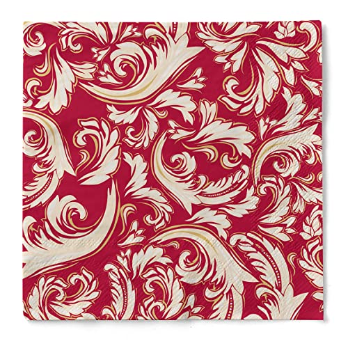 Sovie HORECA Serviette Cascade | saugstarke Tissue-Servietten | 40x40 cm | hochwertige Einweg-Servietten | ideal für Hochzeit & Feiern | 100 Stück | Bordeaux von Sovie HORECA