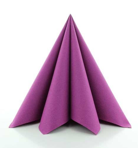 Sovie Linclass Airlaid Servietten Amethyst/Lila 50 Stück - Einmalservietten 40 x 40 cm - Reißfest, Saugstark & Formstabil - Servietten Herbst & Weihnachten von Sovie HORECA