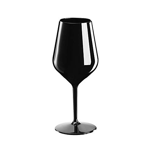 Sovie Tableware | Mehrweg Weinglas aus Tritan (Kunststoff) 470ml Schwarz | Glas Wasserglas Rotweinglas Trinkglas | 1 Stück von Sovie HORECA