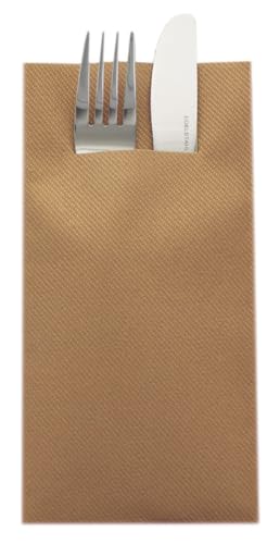 Sovie HOME Airlaid-Besteckservietten Uni / 40x40 cm/hochwertige stoffähnliche Einweg-Servietten als Bestecktasche/ideal für Hochzeit & Partys (Bronze) von Sovie Home