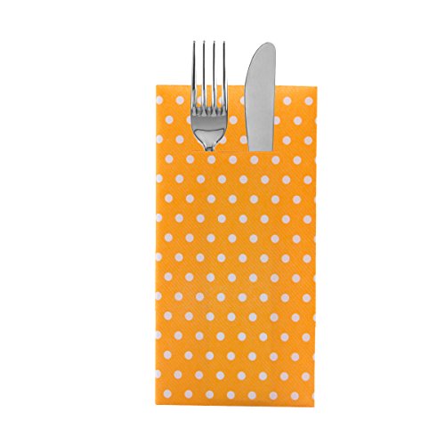 Sovie HOME Linclass® Airlaid Besteckservietten Iris | Curry/Orange | 40x40cm | Servietten mit Schlitz für Sommerfeste | 12 Stück von Sovie Home