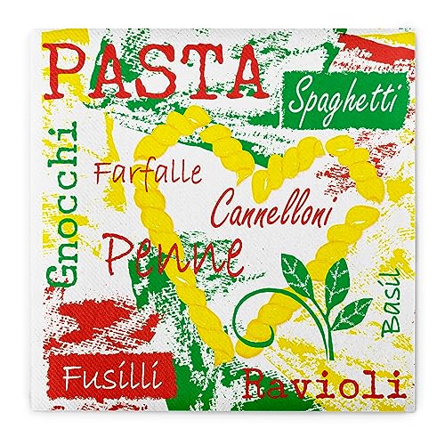 Sovie HOME Linclass® Airlaid Serviette PASTA | saugstark und reißfest | für italienisches Fler auf Ihrem Tisch | 12 Stück von Sovie Home