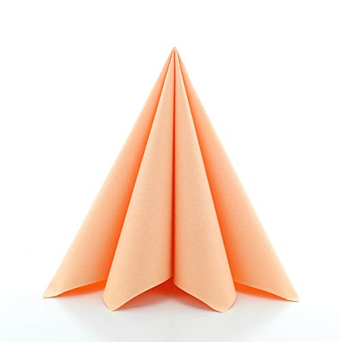 Sovie HOME Linclass®Airlaid Servietten 40x40 cm | saugstark und reissfest | Aprikot | 12 Stück von Sovie Home