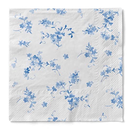 Sovie HOME Serviette BONNIE | Tissue-Servietten 33x33 cm | saugstarke und hochwertige Einweg-Servietten | ideal für Hochzeit & Feiern im Frühling & Sommer (Blau) von Sovie Home