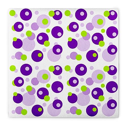 Sovie HOME Serviette BUBBLES | Airlaid-Servietten 40x40 cm | hochwertige Einweg-Servietten für Feiern | extrem saugstark & stoffähnlich| 12 Stück (Violett-Grün) von Sovie Home