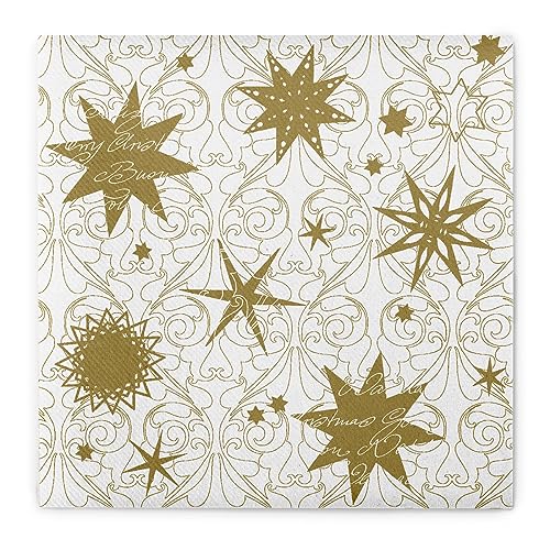 Sovie HOME Serviette Christmas Dreams | Airlaid-Servietten 40x40cm | Advent Adventszeit Weihnachten Xmas | 12 Stück Gold von Sovie Home