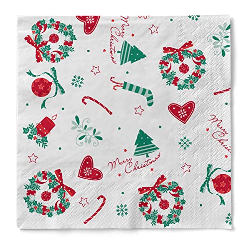 Sovie HOME Serviette Dream | aus Tissue | Tischdekoration Weihnachten Kerzen Tannenbaum festlich | 33 x 33 cm, 20 Stück von Sovie Home