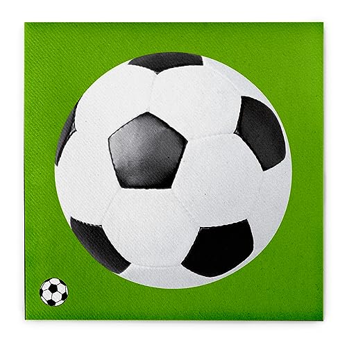 Sovie HOME Serviette FUSSBALL | Airlaid-Serviette 40x40 cm | Fussball WM EM Bundesliga | Ideal für private Feiern und Gastronomie | 12 Stück von Sovie Home